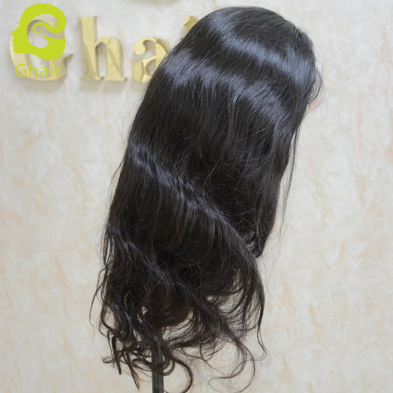 Ghair wholesale 9A+ 4x4 HD lace closure  wig raw virgin human hair body wave 1B# 10"-26"