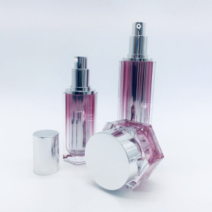 Customized empty plastic bottle cosmetic hexagonal lotion container 30ml 50ml 100ml for skincare packaging 