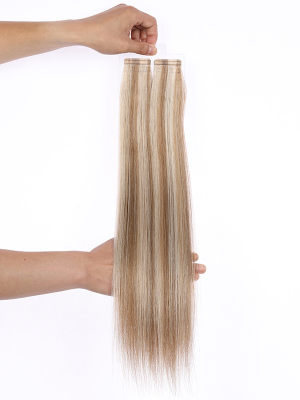 European hair virgin hair tape in hair extensions double drawn highlight color