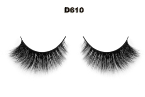 3D mink eyelashes with customized packaging box D610