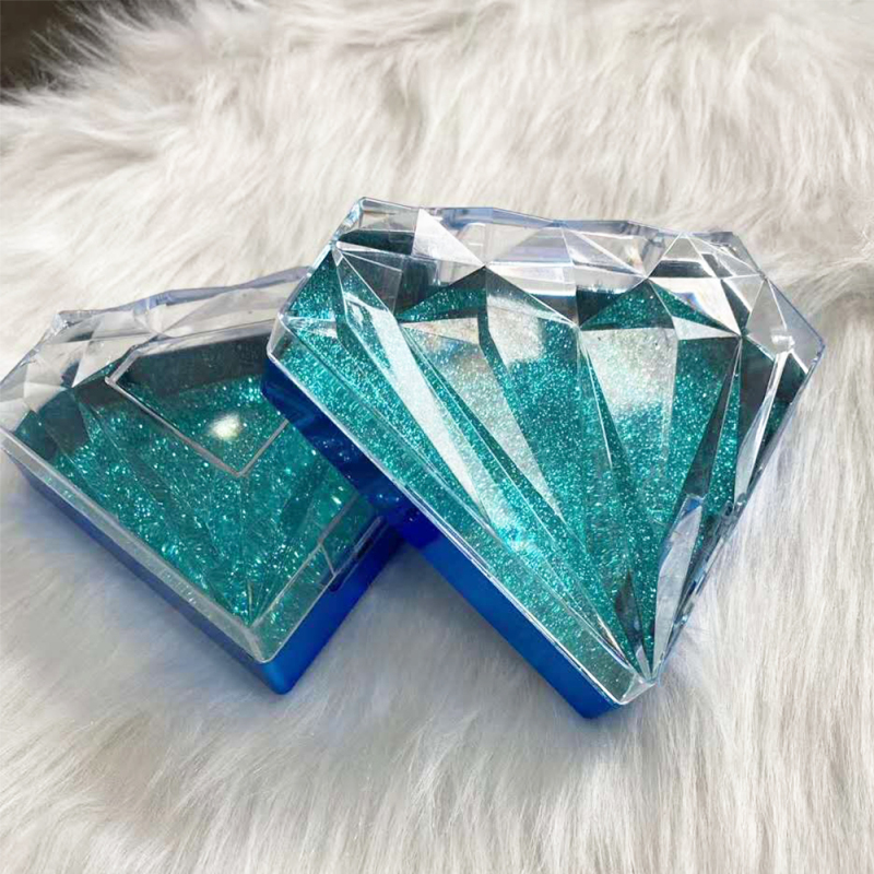 Hot sell private label crystal diamond lash boxes for 3D mink lashes