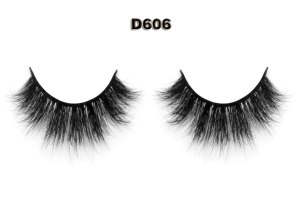 3D mink eyelashes with customized packaging box D606