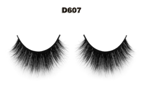 3D mink eyelashes with customized packaging box D607