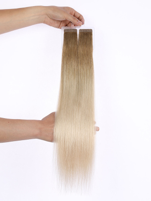 European hair virgin hair tape in hair extensions double drawn 