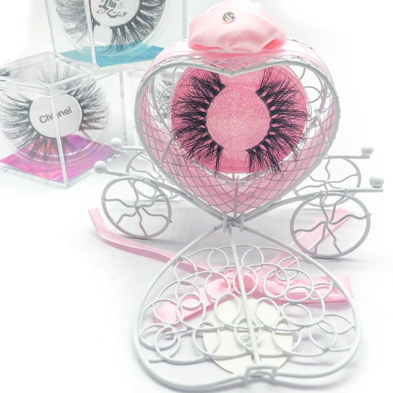 New sweet love heart car empty eyelash packaging with popular 25mm 3D mink eyelashes