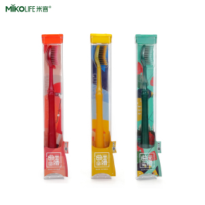 Mikolife curved brush head waist slender bristle toothbrush 1*1