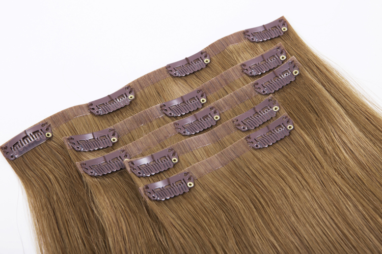Seamless Invisible PU Clip in hair extension 
