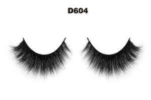 3D mink eyelashes with customized packaging box D604