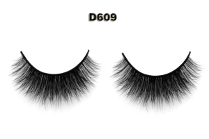 3D mink eyelashes with customized packaging box D609