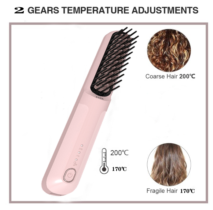 mini USB type-c rechargeable hair styling brush for travel and personal use 