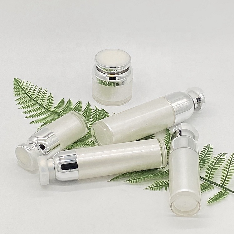 Pearl White Vacuum Skincare Plastic Container Acrylic Airless Bottle Packaging Cosmetics From China 
