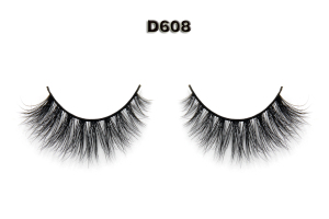 3D mink eyelashes with customized packaging box D608