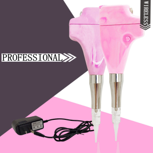 Pink Color Marbled Cosmetic Ombre Powder Eyebrow Tattoo Machine Pen