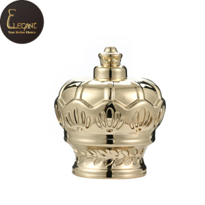 Top quality luxury custom design antique style perfume bottle crown cap zinc alloy bottle cap