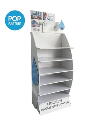 Customized Echo-friendly Floor cosmetic cardboard display stand for Makeup with 6 shelves