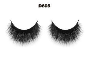3D mink eyelashes with customized packaging box D605