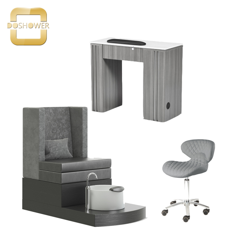 Doshower DS-W2052 spa equipment pedicur chair with nail gel tables designs of luxury salon furniture