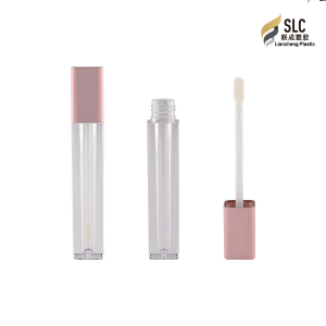 Popular custom cardboard lipgloss container packaging make your logo square fancy luxury flat lip gloss tube 