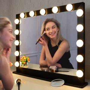 table standing vanity makeup mirror hollywood mirror with led light bulbs