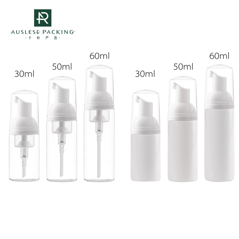 Cleansing Plastic PET Cosmetic Foam Pump Bottle 50ml