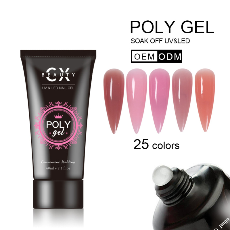 CX BEAUTY nail art 30g 25colors uv acrylic easy builder gel soak off poly gel for nail beauty salon 