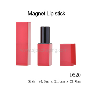 Empty Cosmetic Square Plastic Gold Magnet Lipstick Tube Square Lip Balm Tube With Magnetic Cap