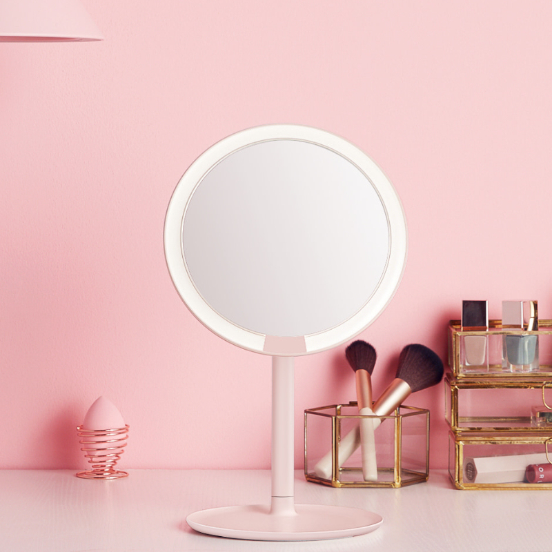 AMIRO LED makeup mirror portable 6.5 inch rechargeable
