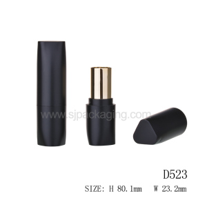 High Quality Triangular Shape Matt Black Lipstick Tube Container High Quality DIY Empty Lip Balm Tubes 
