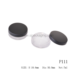 High Quality Cosmetic Packaging Round Transparent Small Plastic Cosmetics Jar With Black Lid