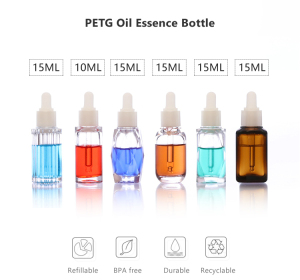 PLASTIC PETG ESSENTIAL OIL BOTTLE FOR COSMETIC PACKING