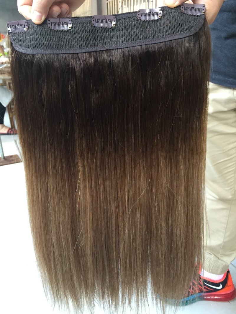 peruvian hair one piece single weft clip in human hair extensions 