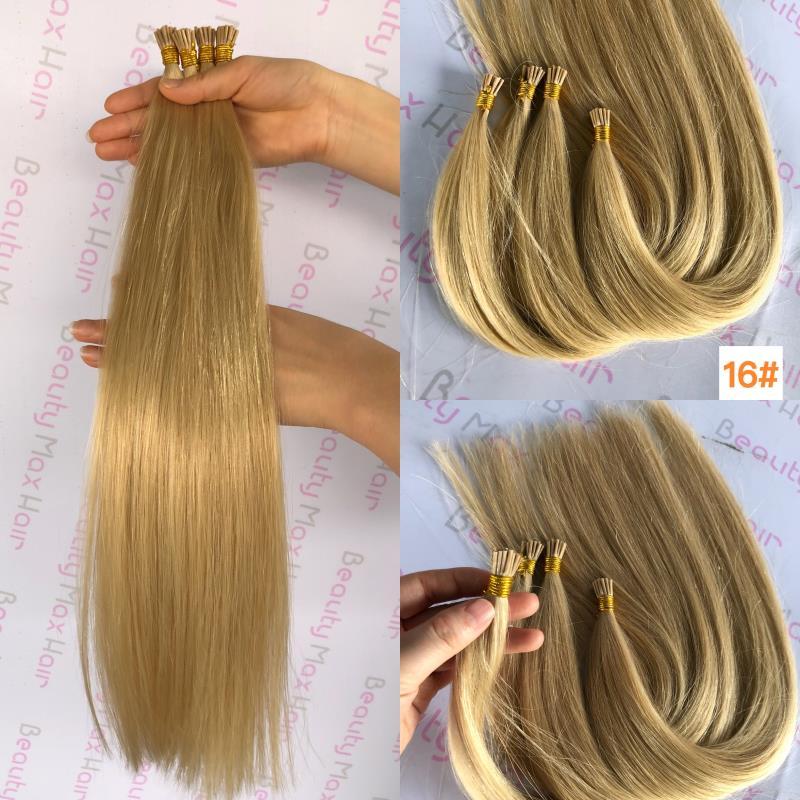 100% Virgin Indian I-tip Remy Keratin Hair Extensions stick i tip Factory Price 