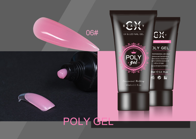 CX BEAUTY nail art 30g 25colors uv acrylic easy builder gel soak off poly gel for nail beauty salon 