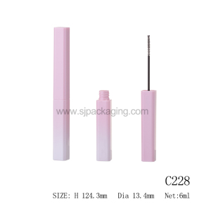 Hight Quality Empty Pink Gradient Color Cosmetic Packaging Mascara Tube With Thin Brush