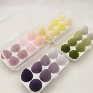 Egg box makeup powder puff 8 into the plastic box a variety of styles mixed