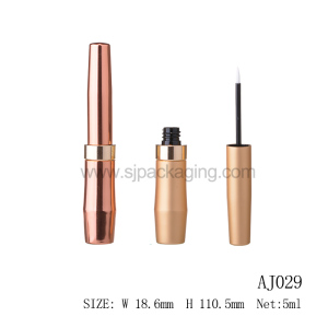 China Manufacturer Fashion Design Empty Eyeliner Tube Gold Aluminum Eyelash Serum Bottle Eyeliner Container Tube
