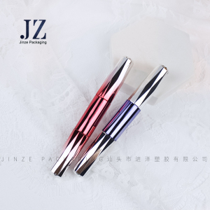jinze 2 in 1 shiny silver shape and cut style mascara tube eyeliner bottle 5ml+5ml