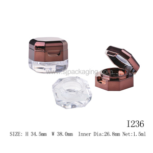 Custom Plastic Makeup Eyeshadow Case Octagon Empty Blush Container With Mirror Brow Powder Container Double Two-layer