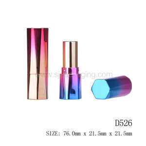 New Arrival Gradient Color Plastic Cosmetic Packaging Diamond Lipstick Tube