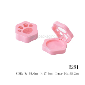 Qute Cat Paw Shape Cosmetic Packaging Empty Blusher Compact Case Empty Makeup Contour Palette  Lip Balm Container Case