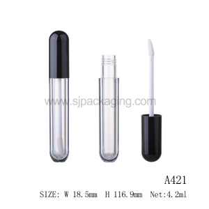 Wholesale slim cylinder lipgloss wand tube with brush Custom Plastic Tube Container Private Label Empty Cosmetic Packaging