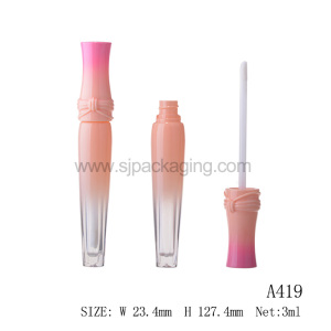 Custom Wholesale slim Lipgloss Tube Container Private Label Empty Cosmetic Packaging Lipgloss Lip Gloss Wand Tube With Bow