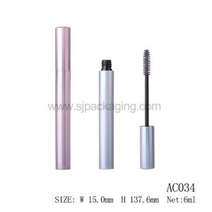 Wholesale Mascara Container Metal Eyelash Tube Mascara Wand Tube Empty Aluminum Eyelash Wand Tube With Brush