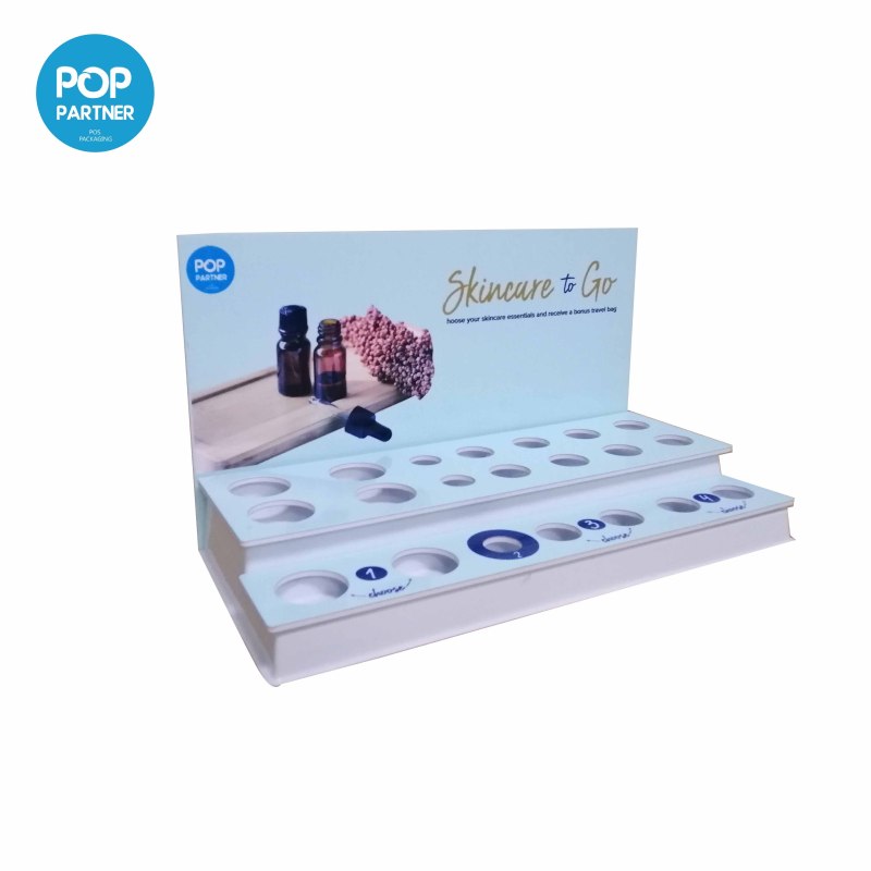 Customized Plastic POS Tray Counter Display for Skincare Essential Oil Bottles