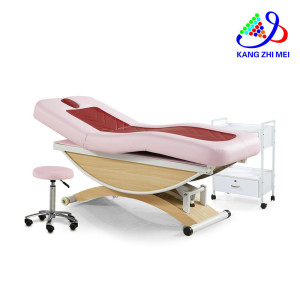 Kangmei Modern Luxury Beauty Salon Furniture Movable 4 Electric Motors Treatment Massage Table Spa Cosmetic Facial Lash Bed 
