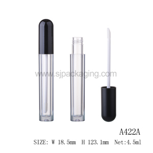 Round Top Gold Black Slim Lipgloss Container Glossy Gold Black Lipstick Tube Empty For Liquid Lipgloss Cosmetics Tubes