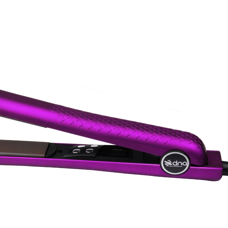 Purple Pure Solid Ceramic 1 inch Plates Hair Straightener Digital Display Control Fast Straight Hair Flat Iron 
