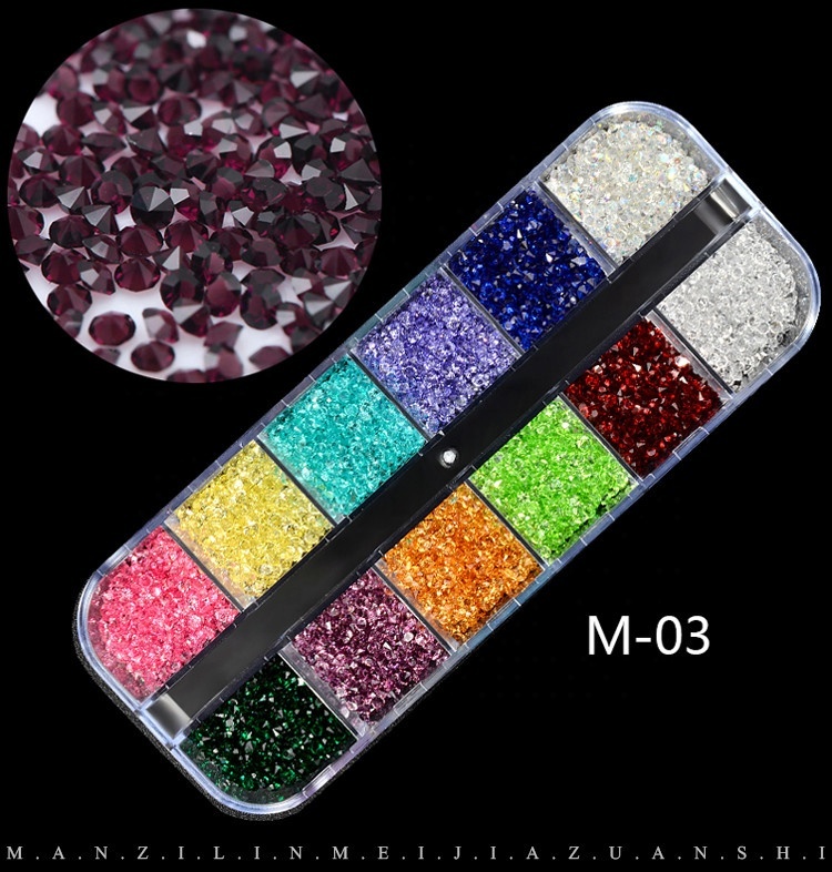 1 Box AB Jelly Rhinestones 3d Colorful Nail Sequins Crushed Stones Fur Ball For DIY Accessories Glitter Nail Art Decorations 