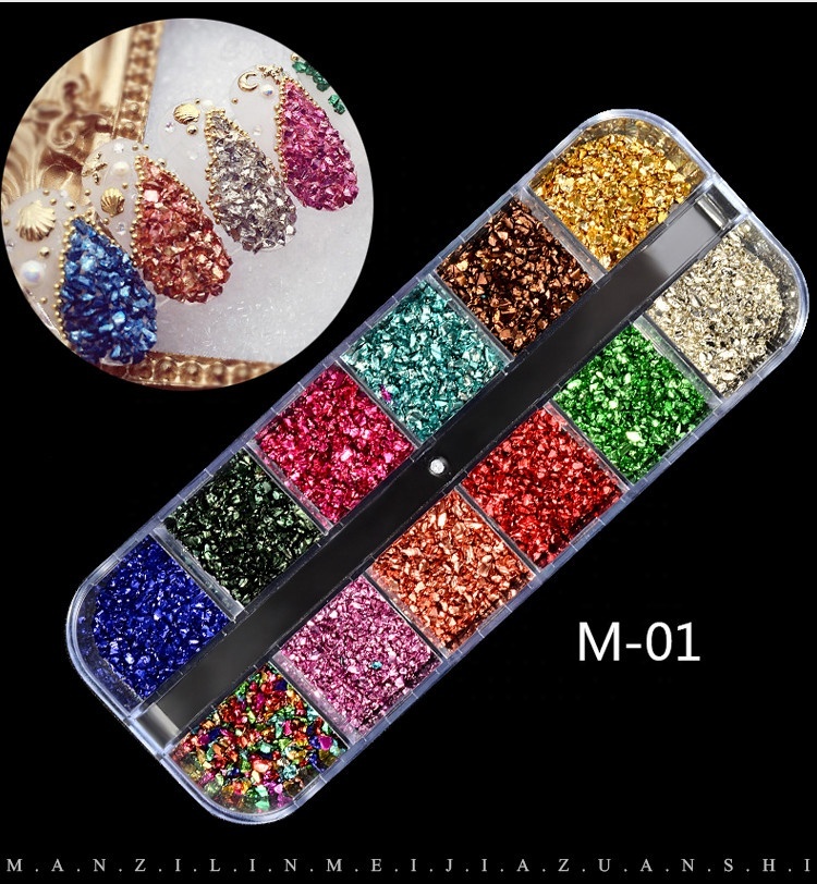 1 Box AB Jelly Rhinestones 3d Colorful Nail Sequins Crushed Stones Fur Ball For DIY Accessories Glitter Nail Art Decorations 
