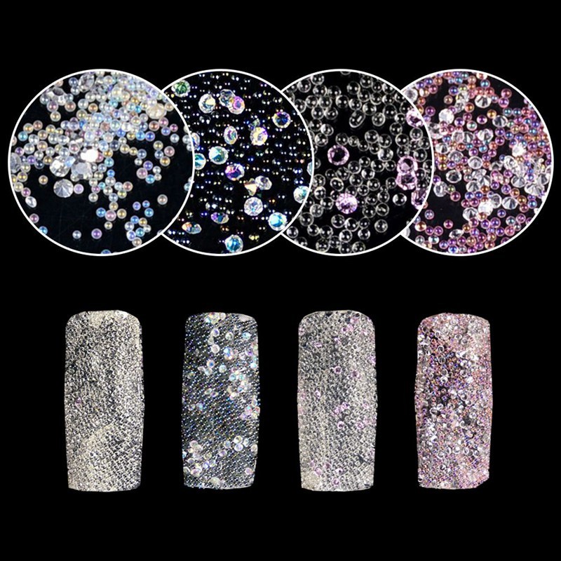 5g/Bottle Luxury Diamond Shaped Glass AB Crystal Flame Colorful Stones For 3D Nails Decoration Nail Art Rhinestones 